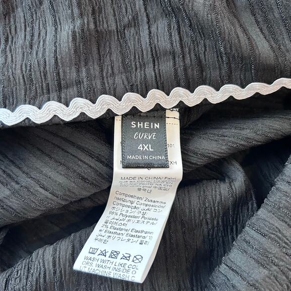 Dress Midi Maxi Black Tiered Boho Peasant Ric-Rac Trim 4XL Bell Sleeves SHEIN - Picture 8 of 8